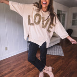 LOVE Leo Patch Pullover | Light Khaki