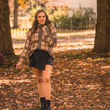 Black Faux Leather Wrap Skort