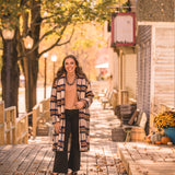 Cream Rust & Blue Plaid Jacket