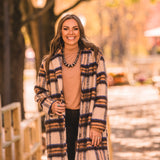 Cream Rust & Blue Plaid Jacket