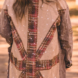 Brown Mineral Wash Paint Splatter Starburst Jacket