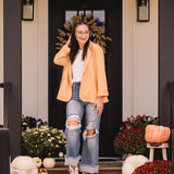 High Rise Medium Wash Distressed Wide Leg Dad Jeans