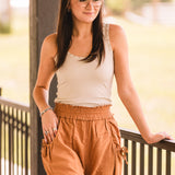 Ribbed White Dove Tank with Studs