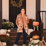Taupe Check Fur Lined Vest