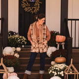 Taupe Check Fur Lined Vest