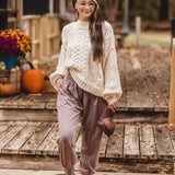 Mineral Washed Grey Joggers with Smocked Waist