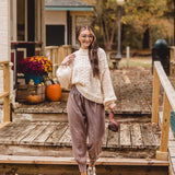 Mineral Washed Grey Joggers with Smocked Waist