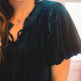 Puff Sleeve Holiday Velvet Dress