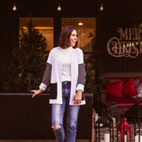 Stripe Sleeve + Patch Pocket Cardigan