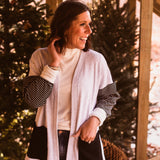 Stripe Sleeve + Patch Pocket Cardigan