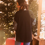 Stripe Sleeve + Patch Pocket Cardigan
