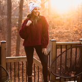 White & Black Tie Dye Pom Hat