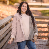 Sage + Cream Half & Half Mini Corduroy Shacket