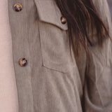 Sage + Cream Half & Half Mini Corduroy Shacket