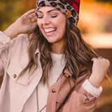 Red Buffalo Plaid Leo Trim Pom Hat