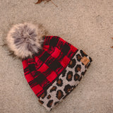 Red Buffalo Plaid Leo Trim Pom Hat