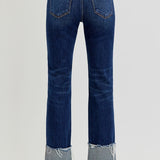 Dark Crop Cuffed Straight | High Rise