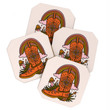 Cowgirl Boot Coaster Set