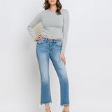 Sunrise Frayed Hem Ankle Bootcut | Mid Rise