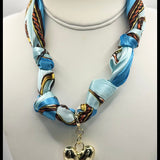 Puff Heart Scarf Necklace