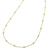 TSK Baby Ball Chain Necklace 16 INCH SILVER