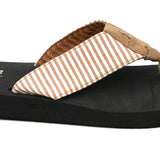 Summer Break | Tan White Stripe
