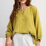 Soft Wash Long Sleeve Cotton Gauze Top