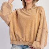 Mineral Wash Terry Knit Pullover