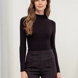 Mock Neck Sweater Knit LS Top