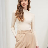Mock Neck Sweater Knit LS Top