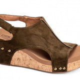 Carley | Khaki Faux Suede
