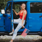 Stretch Boyfriend Colorblock with Rolled Cuff