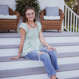 High Rise Distressed Beach Denim