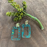 Blue Flake Acrylic Rectangle Drops