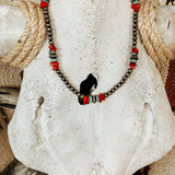 The Kinley Turq + Red Pearl Necklace