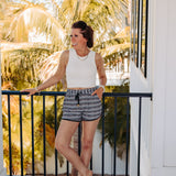 Get In Line Striped Leo Everyday Shorts