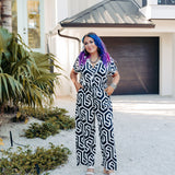 Black Geo Deco Jumpsuit