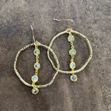 Crystal Hammered Hoops