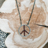Jasper Peace Sign Necklace
