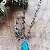 Punchie Turquoise Paperclip Necklace