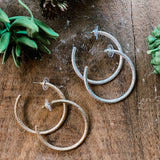 Hammered Look Thick Hoop