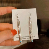 Moon Child Stamped Stick Turq Earring