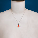 Coral Teardrop Necklace