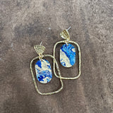 Blue Marble Oval Hoops