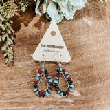 Multi Stone Teardrop SS Earring