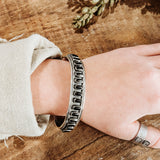 Onyx + SS Multi Stone Cuff