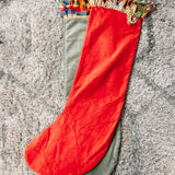 Velvet Stocking w/ Fringe