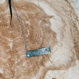 Stamped Bar + Turquoise Necklace