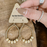 Gold + Wood Teardrop Earring