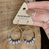 Gold + Wood Teardrop Earring